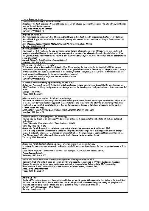 Program Descriptions